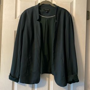 Notched collar pointe blazer dark green xl